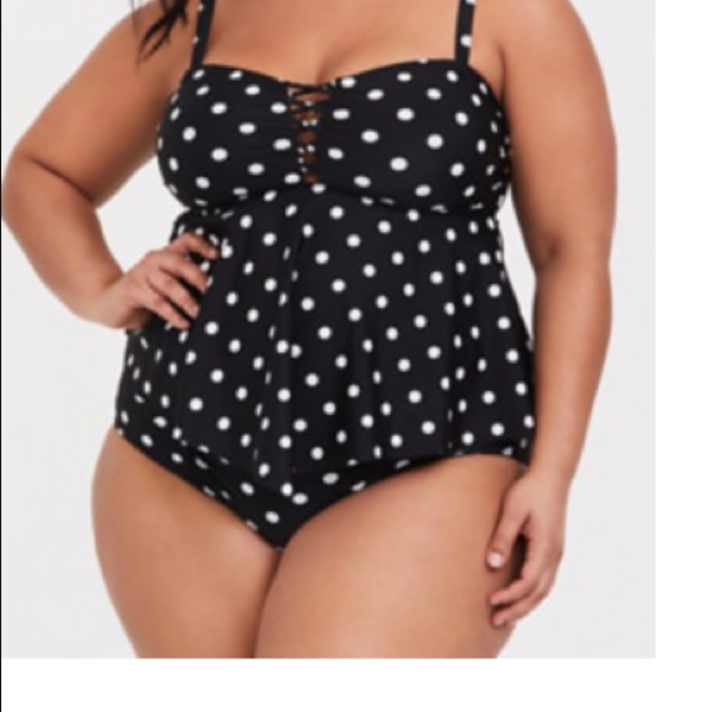 Torrid tankini polkadot w lattice front